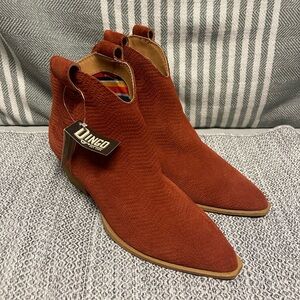 Dingo Kuster‎ Suede Pointed Toe Cowboy Ankle Boots Size 7.5 New